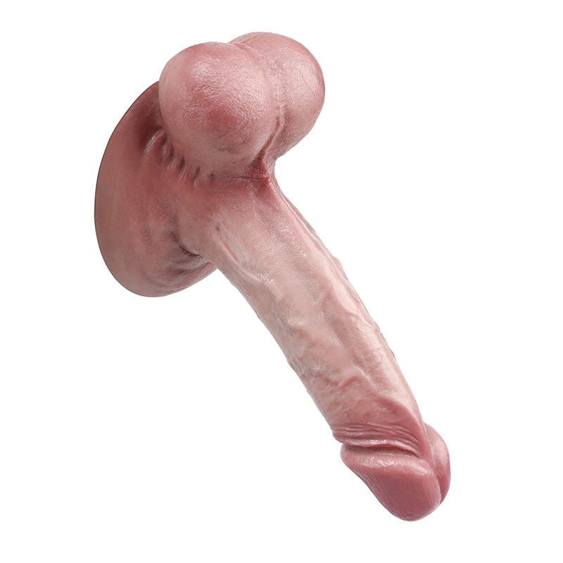 Xavian：8.3" x 2" - Thick White Realistic Feeling Dildo With Big Balls