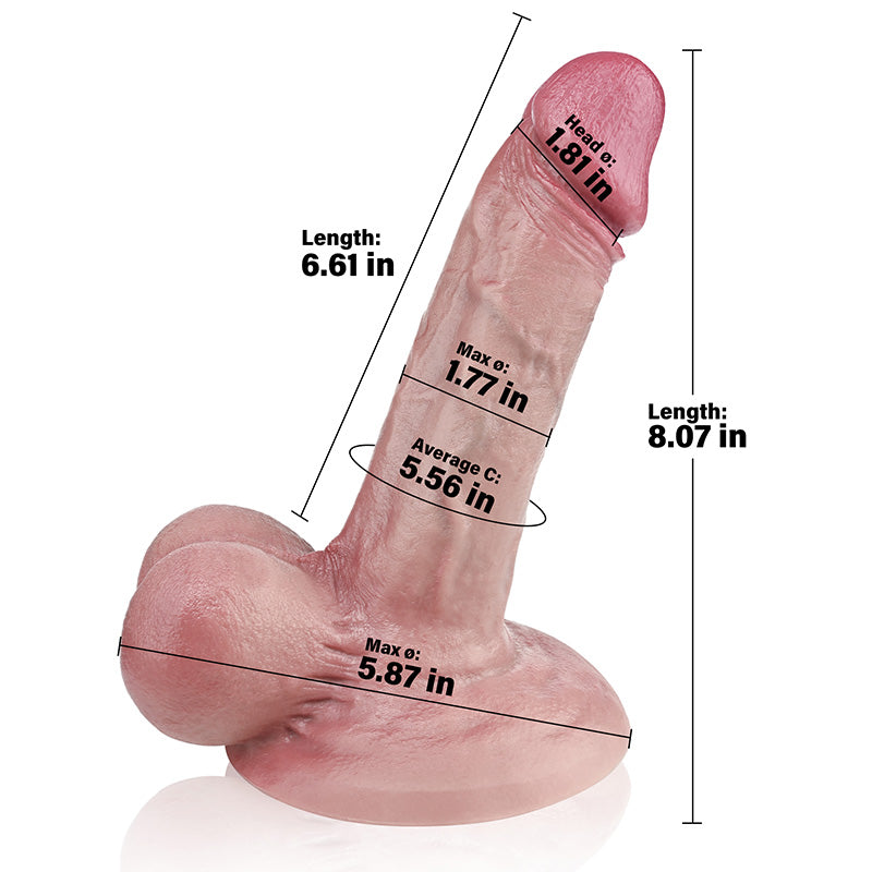 Xavian：8.3" x 2" - Thick White Realistic Feeling Dildo With Big Balls