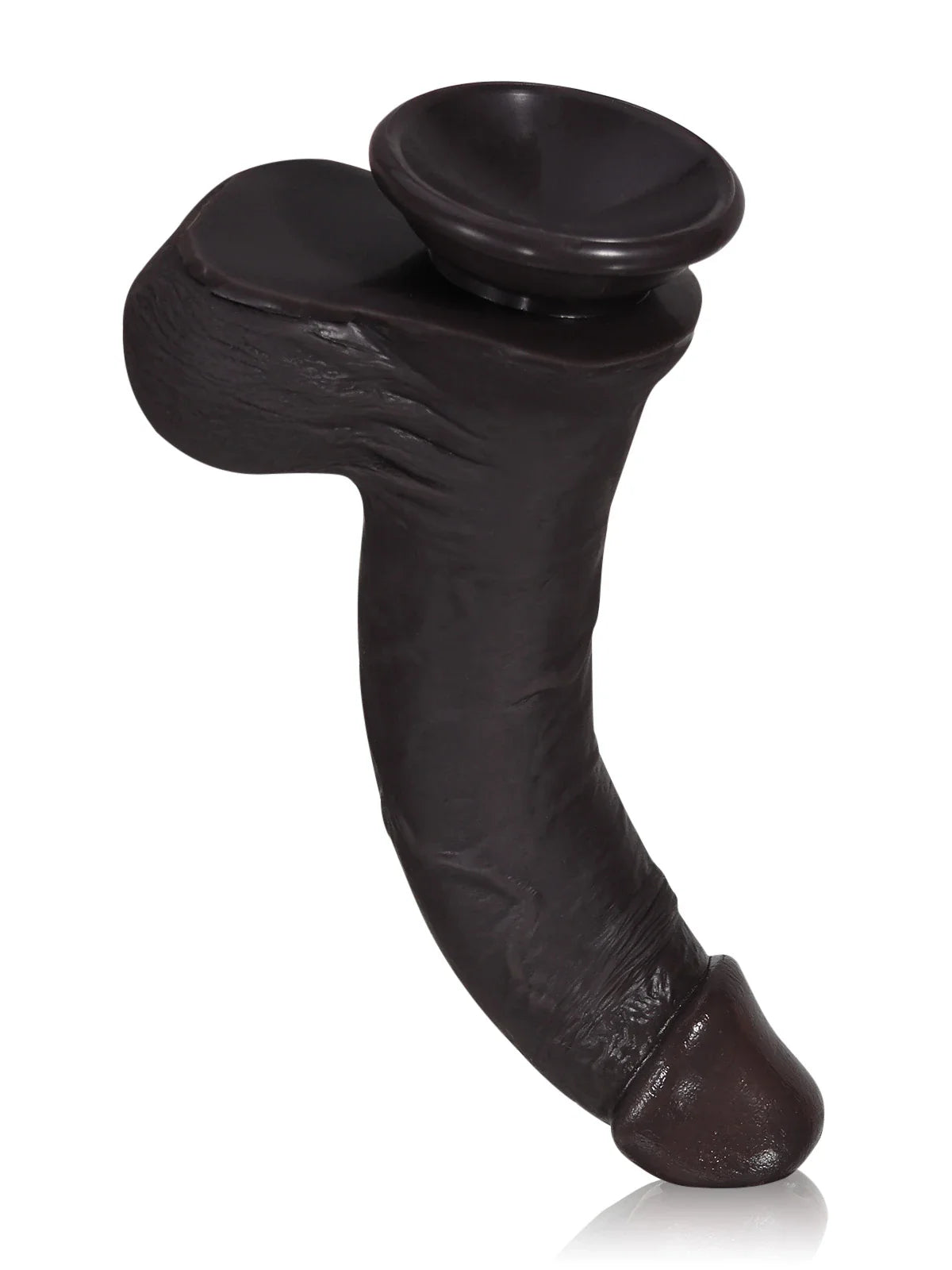 Billy: 8.7" x 1.7" Sliding Skin Black Dildo with Moving Balls and Realistic Foreskin