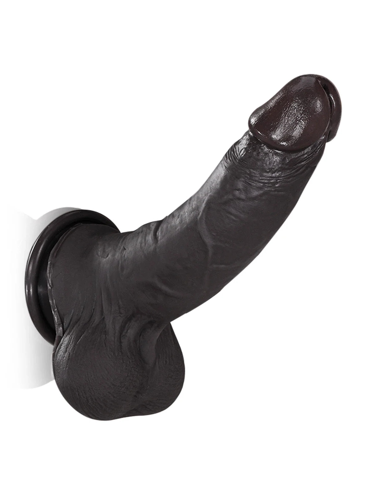 Billy: 8.7" x 1.7" Sliding Skin Black Dildo with Moving Balls and Realistic Foreskin