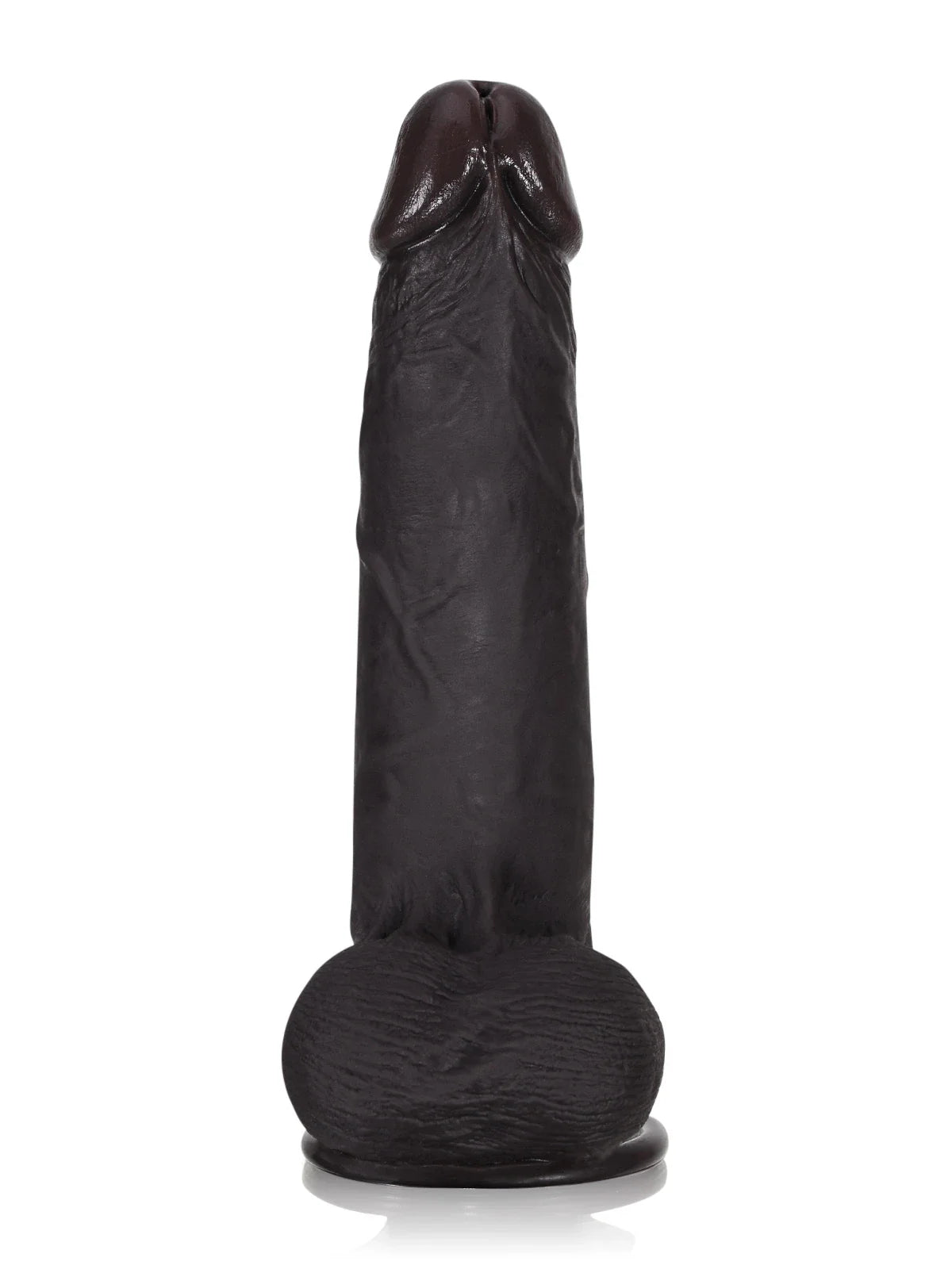 Billy: 8.7" x 1.7" Sliding Skin Black Dildo with Moving Balls and Realistic Foreskin