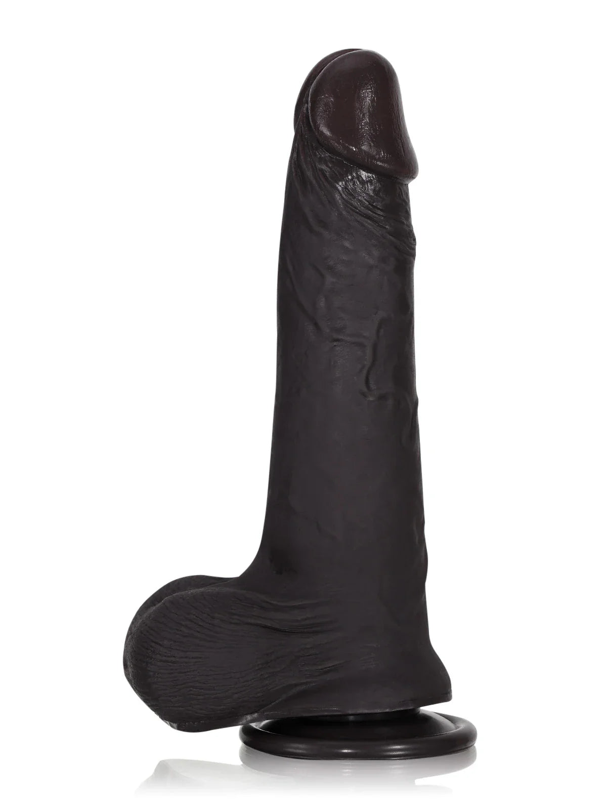 Billy: 8.7" x 1.7" Sliding Skin Black Dildo with Moving Balls and Realistic Foreskin