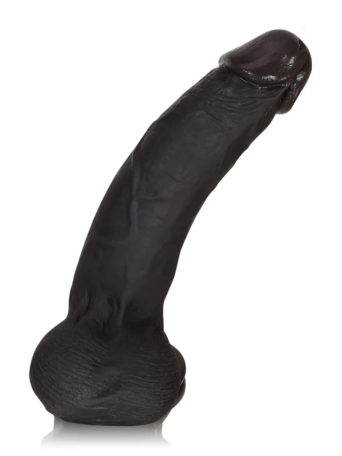 Billy: 8.7" x 1.7" Sliding Skin Black Dildo with Moving Balls and Realistic Foreskin