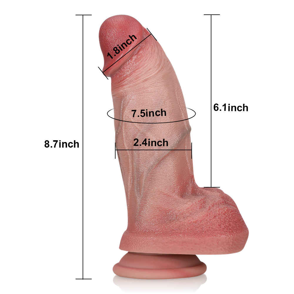 Jason: 8.7" x 2.4" Ultra Realistic Soft Silicone Flesh Dildo