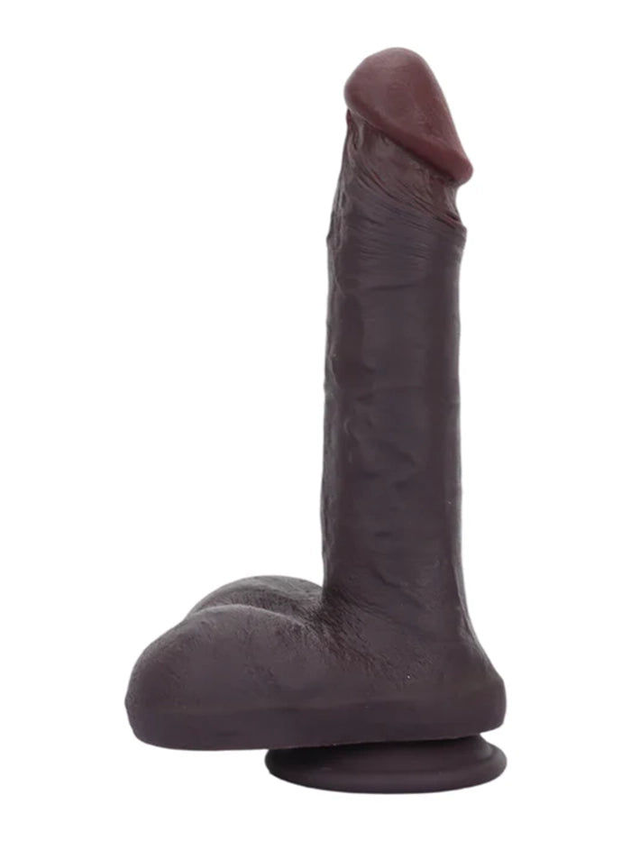 Alaric: 8.6" x 1.5" Small Black Silicone Dildo Safe for Anal & Vaginal Play